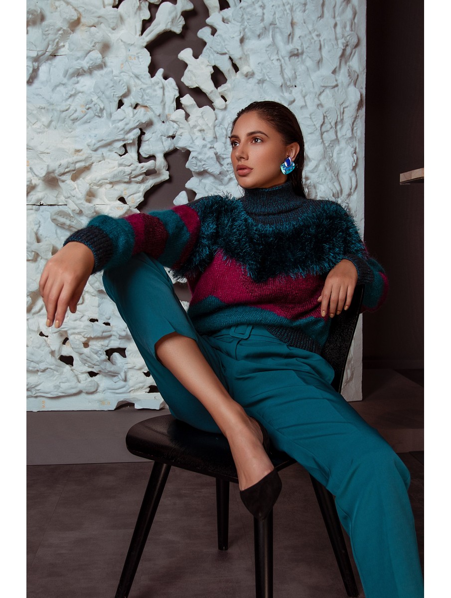 Светр INTARSIA teal